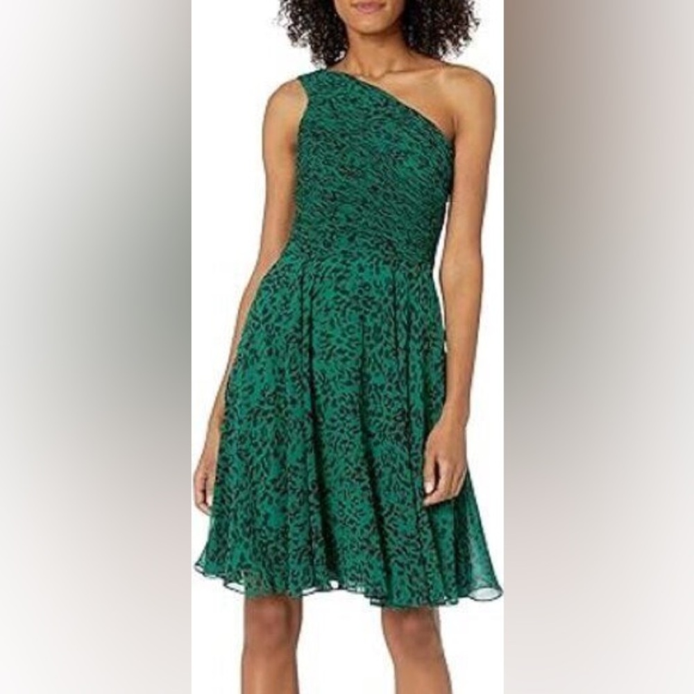 HALSTON Women's A-line Asymmetric Ruched Dress size 12